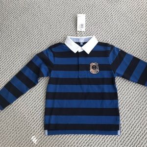 Petit Bateau 4T blue striped long sleeve shirt
